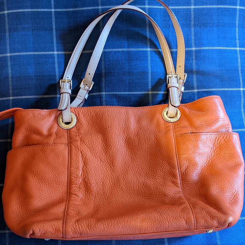 Authentic Michael Kors Orange Handbag and Wallet/Phone Case